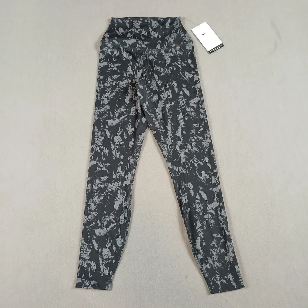 NWT‎ Nike One Dri-Fit High-Waisted 7/8 Size XS Women's Grey Printed Leggings